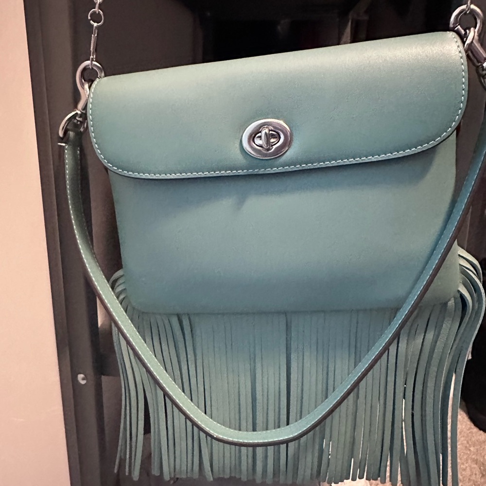 Coach Aquamarine 1964 Fringe bag with silver hardware